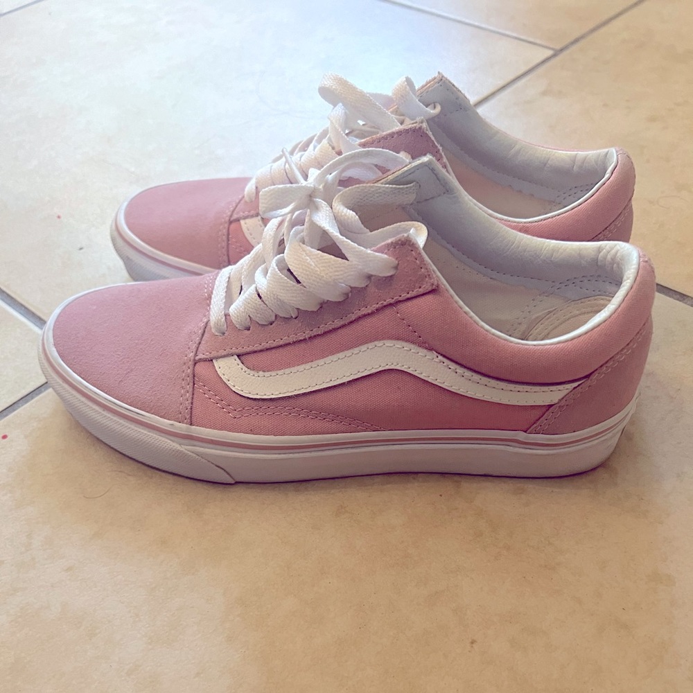 Pink and whit vans